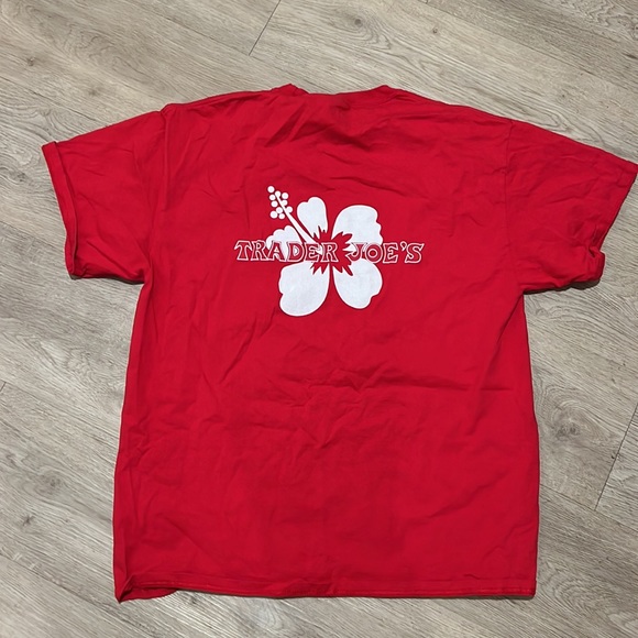 Trader Joe’s Red Tee Crew Neck Shirt - Picture 4 of 5